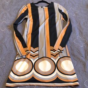 Brown/black mod dress